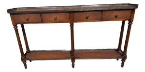 1990s Theodore Alexander the Louis XVI Leather Console Table