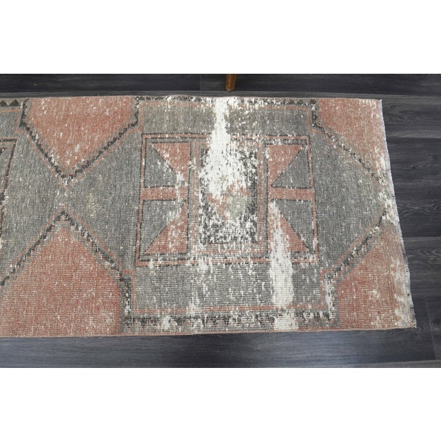 Textile 1970s Vintage Handmade Wool Cotton Orange Runner Rug For Sale - Image 7 of 11