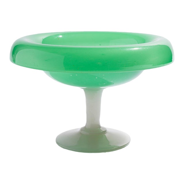 Steuben Jade and Alabaster Glass Compote, C. 1920 For Sale