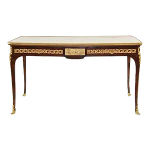 19th Century French Marble Top Writing Table/Desk with Ormolu Mounts