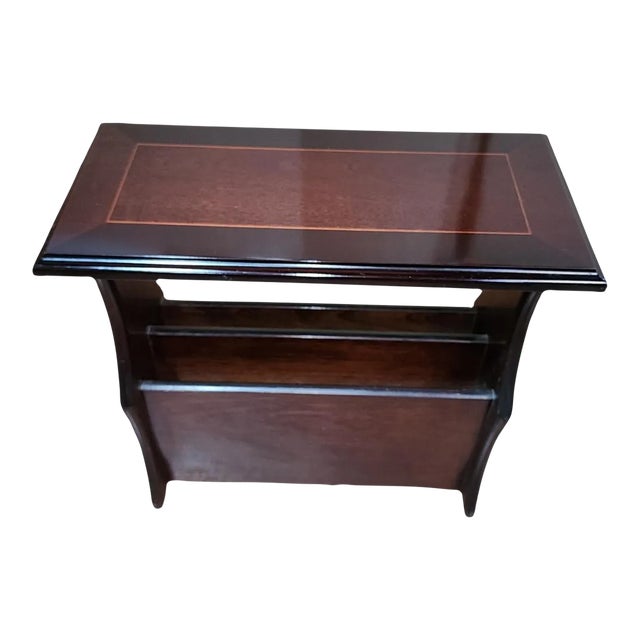 1960s Mid Century English Rosewood Magazine Rack For Sale