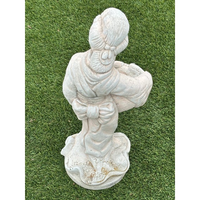 Cast Stone Geisha Fountain Garden Ornament For Sale - Image 4 of 12