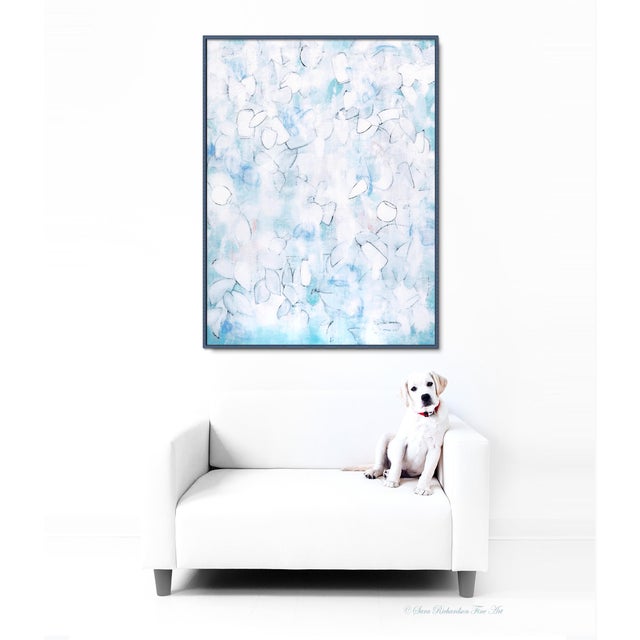 "Float No. 30 - Held Interval" - Luminous Abstract Blue Painting For Sale - Image 4 of 10