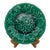Circa 1880 Hope & Carter, English Majolica Green-Glazed Geranium Plate For Sale