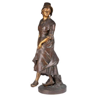 Sculpture in Patinated Bronze by Antonin Mercié For Sale