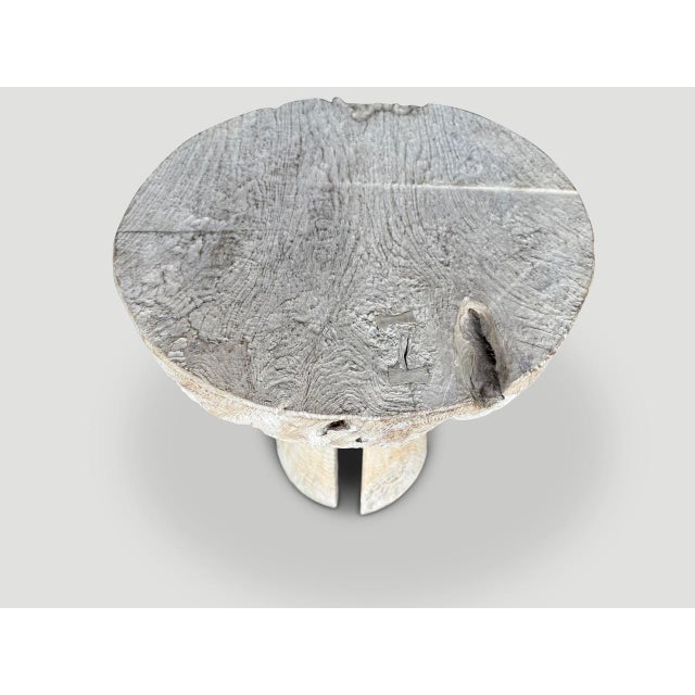 Andrianna Shamaris St. Barts Teak Wood Side Table For Sale - Image 4 of 5