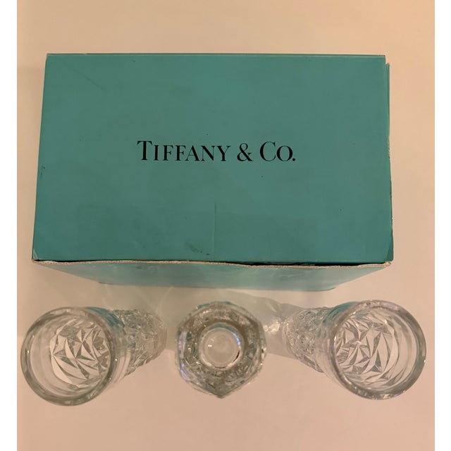 Tiffany and Co. Set of Tiffany Cut Crystal Bud Vases For Sale - Image 4 of 7