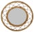 Circular Rattan Wall Mirror, 1950s For Sale