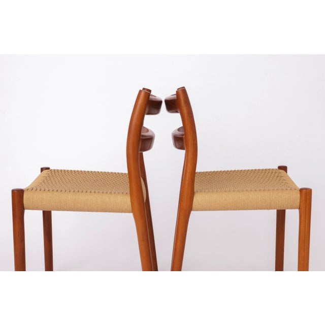 Vintage Danish Model 84 Chairs in Teak and Paper Cord by Niels Otto Møller for J.L. Møllers, 1970s, Set of 4 For Sale - Image 4 of 8