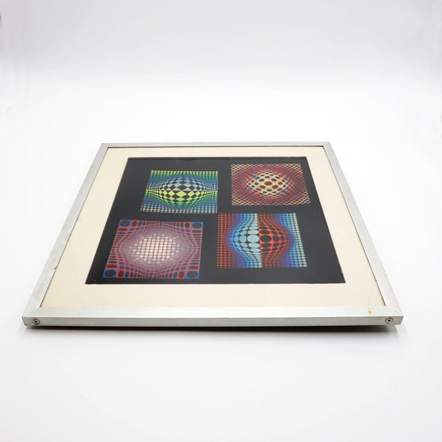 Op Art 1970s Victor Vasarely (1906-1997) - Coloured print For Sale - Image 3 of 4