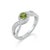 Round Cut Peridot Infinity Ring in 925 Sterling Silver • Delicate Promise Wedding Ring Us 7 For Sale - Image 6 of 7