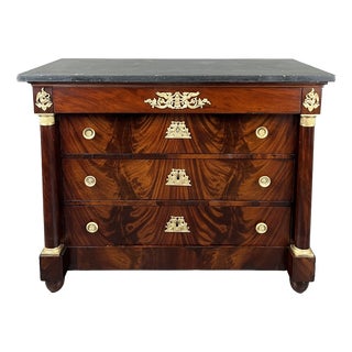 19th Century Empire-Style Mahogany Chest of Drawers For Sale