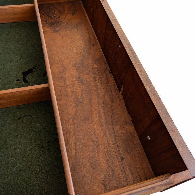 Antique Jacobean Revival Figured Wood Sideboard With Carved Medallions For Sale - Image 13 of 18
