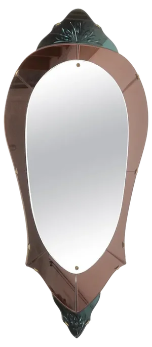 Full Length Pink Mirror in Colored and Cut Glass, Italy, 1950s
