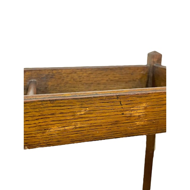 Brown Early 20th Century Antique Mission Style Oak Stick Umbrella Stand Arts and Crafts Style For Sale - Image 8 of 12