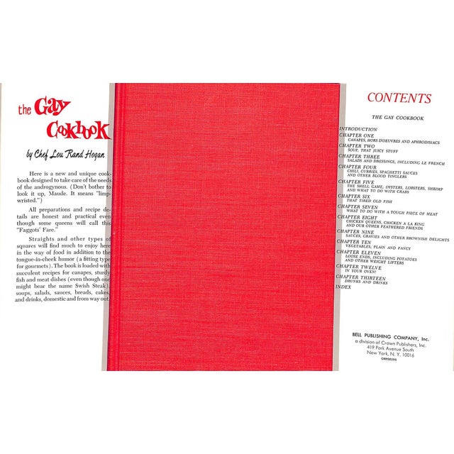Traditional "The Gay Cookbook: The Complete Compendium of Campy Cuisine and Menus for Men" 1965 Hogan, Chef Lou Rand For Sale - Image 3 of 12