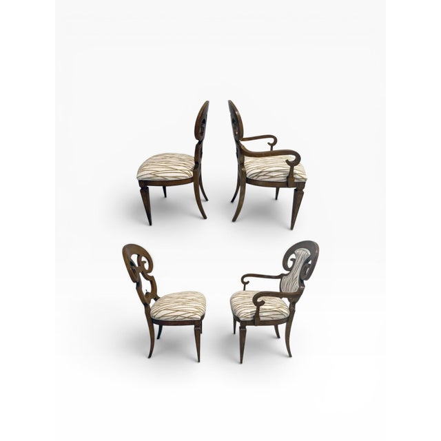 1960s 1960s Reupholstered William Doezema for Mastercraft Biedemeier Dining Chairs - Set of 8 For Sale - Image 5 of 16