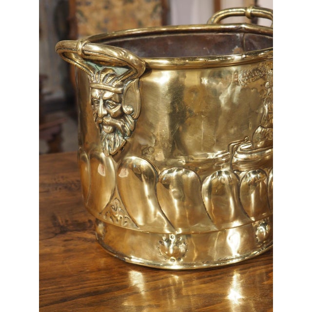 Circa 1900 Polished French Brass Folk Art Wine Cooler or Jardiniere For Sale - Image 16 of 18