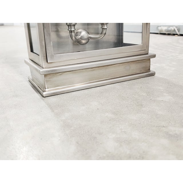 Chapman & Myers Polished Nickel Linear Wall Lanterns- A Pair For Sale - Image 10 of 15