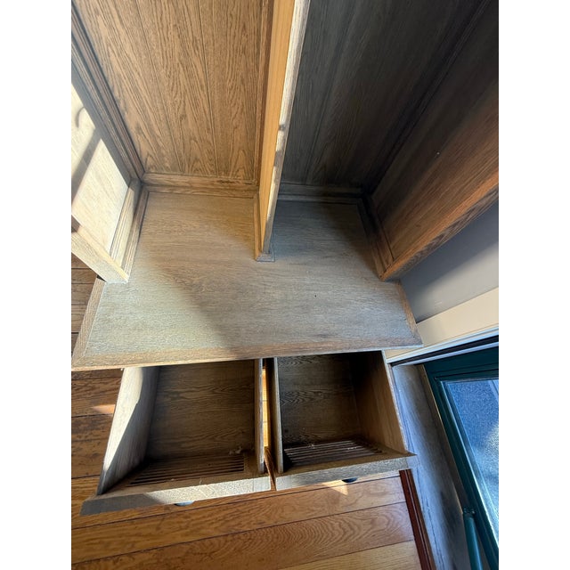 Restoration Hardware Restoration Hardware Solid Oak Entry Locker Hall Tree With Bench & Shoe Storage For Sale - Image 4 of 9