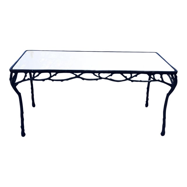 Vintage Veneman of California Twig and Branch Glass Top Console Table, Attributed For Sale