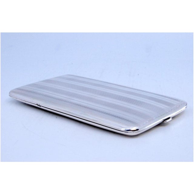 Silver Silver Cigarette Case with Guilloche Bands For Sale - Image 8 of 9