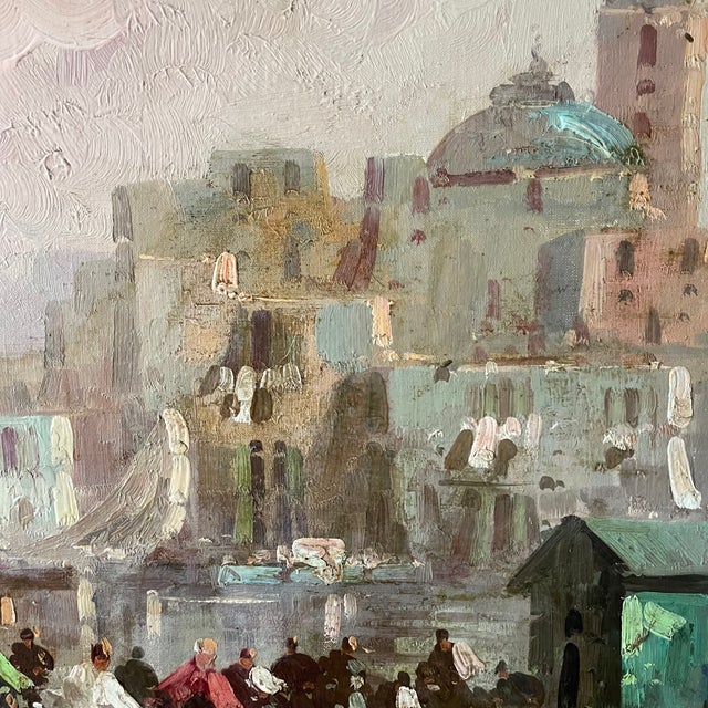 Italian Port, 1800s, Oil on Canvas For Sale - Image 5 of 12