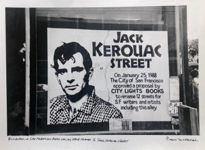 Fred McDarrah, Vintage Print Silver Gelatin Signed Photograph Jack Kerouac Street Sign Photo