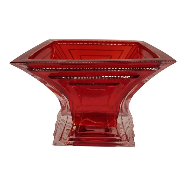 Mikasa City Lights Red Crystal Votive Candle Holder Candy Dish Chairish