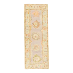 Early 21st Century Pink Handwoven Turkish Oushak Runner 2'11" X 7'11"
