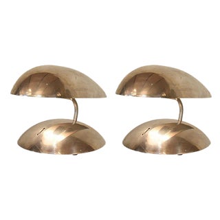Space Age Polished Aluminum Table Lamps, 1980s, Set of 2 For Sale