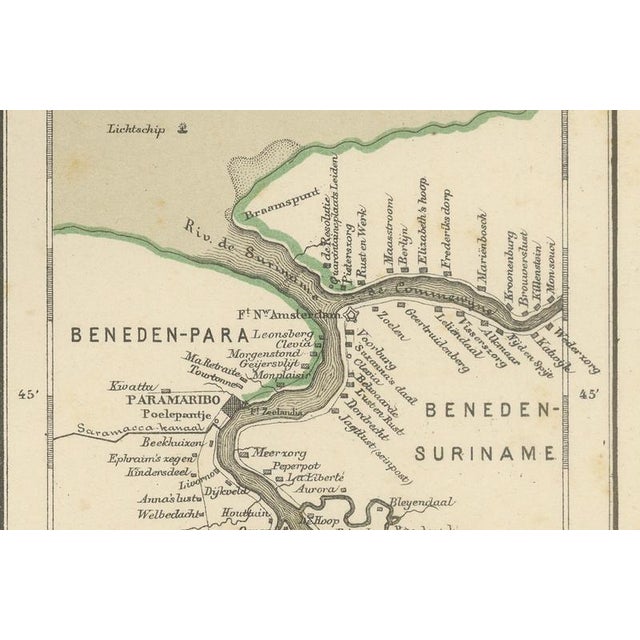 Antique Map of Dutch Colonies in the Caribbean and Suriname by Dornseiffen, 1884 For Sale - Image 10 of 15