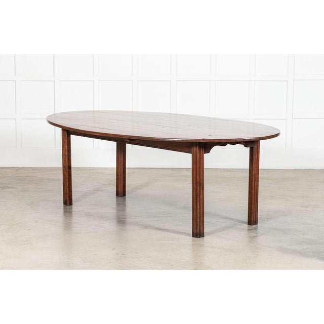 Large English Oval Cherrywood Dining Table, 1890s For Sale - Image 11 of 15