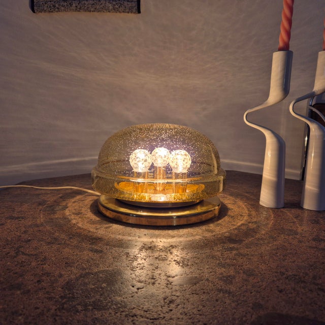 Mid-Century Brass and Glass Flush Mount from Lampukas, Finland, 1960s For Sale - Image 11 of 14