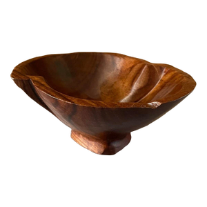 Late 20th Century Hand Carved Belize Granadillo Wood Sculptural Bowl