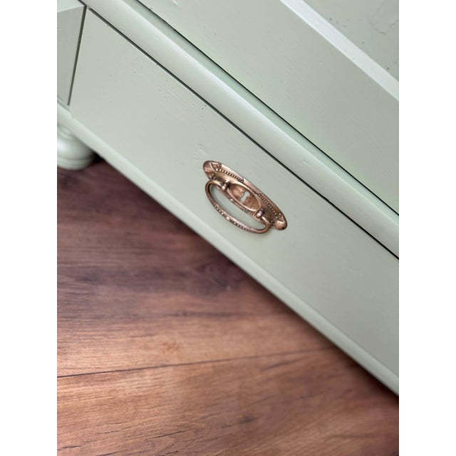 Antique Painted Green Wooden Wardrobe For Sale - Image 4 of 8
