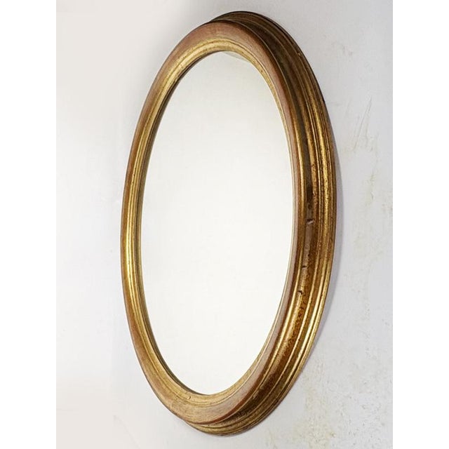 20th Century Oval Gilded Wood Mirror, France For Sale - Image 6 of 9