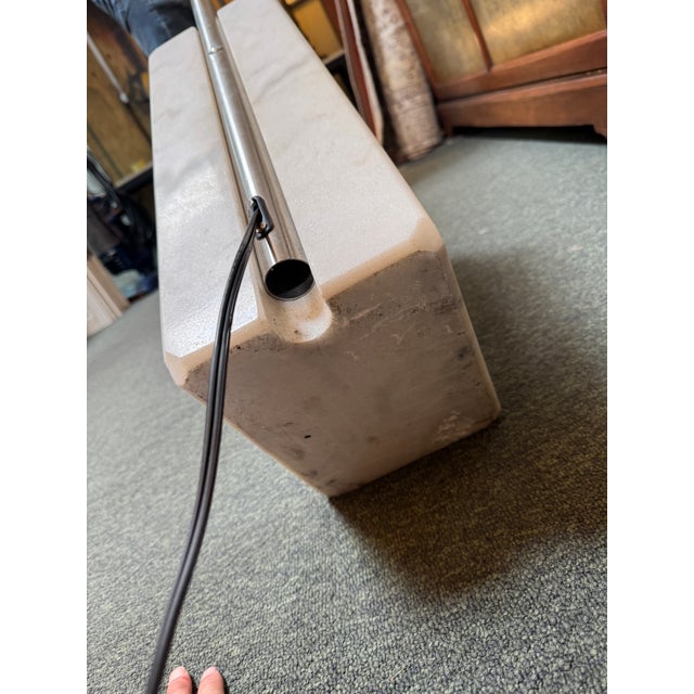2020s Arching Chrome Floor Lamp With Marble Base For Sale - Image 5 of 12