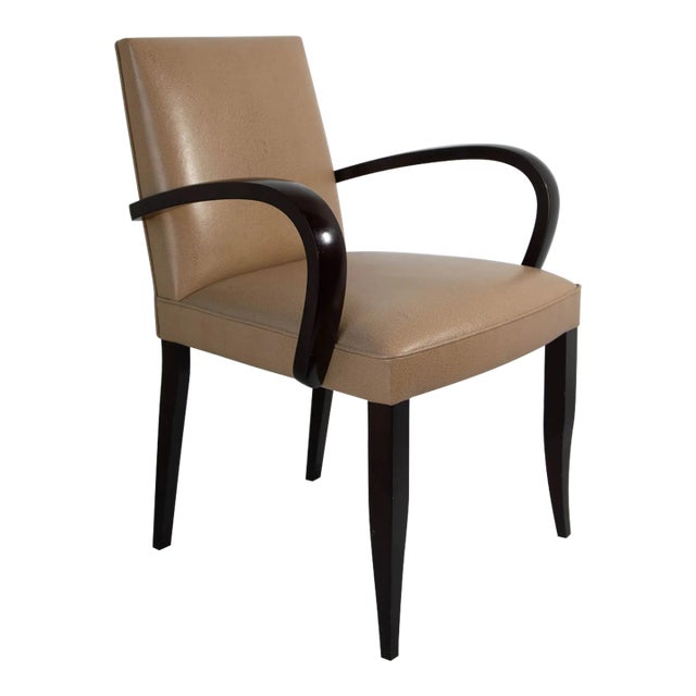 Dakota Jackson Leather Club Art Deco Style Pfm Armchair For Sale