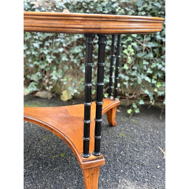 Late 20th Century Biedermeier Faux Bamboo End Table For Sale - Image 4 of 11