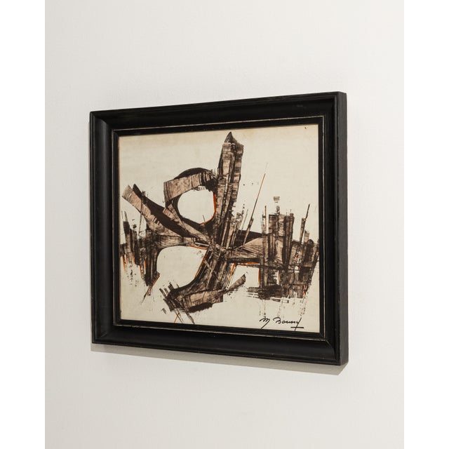 Mid 20th Century France Brown Wood Painting For Sale - Image 13 of 15