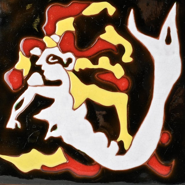 1950s Ceramic Tile by Jean Lurçat for Sant Vicens Workshop, 1950 For Sale - Image 5 of 7