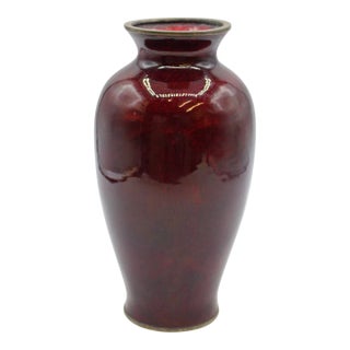 Mid-20th Century Japanese Signed Yamamoto Ginbari Cloisonne Vase For Sale