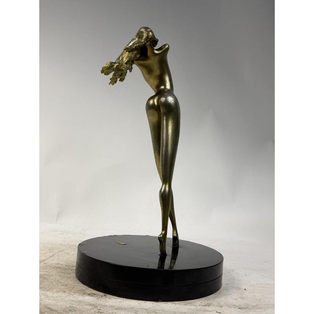 Walter Pugni, Fortune Sculpture, 1980s, Gold-Plated Bronze For Sale - Image 13 of 18