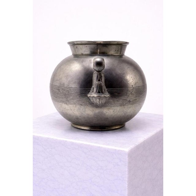 1930s Swedish Art Deco Pewter Vase from GAB Guldsmedsaktiebolaget, 1939 For Sale - Image 5 of 8