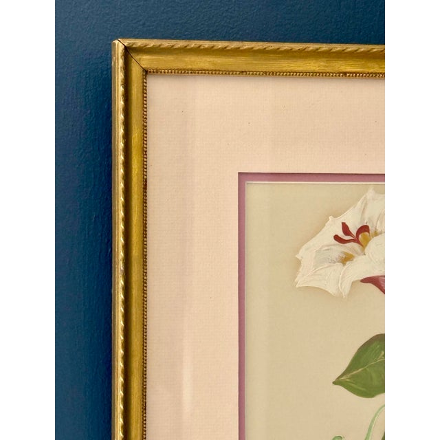 Pink Original Art, Morning Glories, Custom Framed Art Painted on Silk For Sale - Image 8 of 11