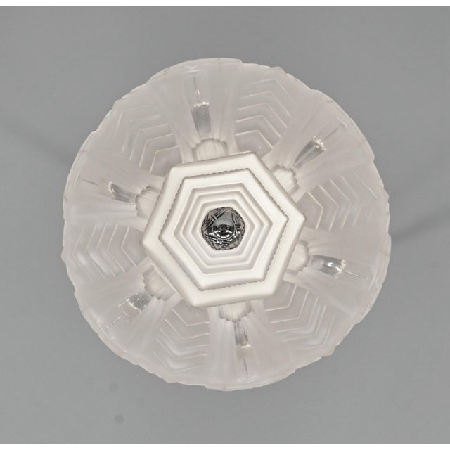 1930s French Art Deco Flush Mount by Muller Freres For Sale - Image 6 of 11