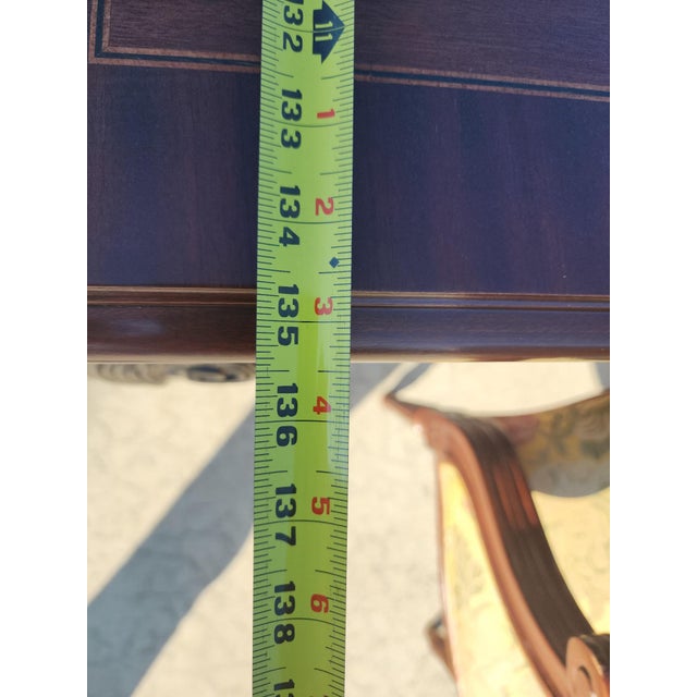 1980s Councill Mahogany Double-Pedestal Dining Table With 10 Chairs & 3 Leaves – Seats 10 For Sale - Image 12 of 12