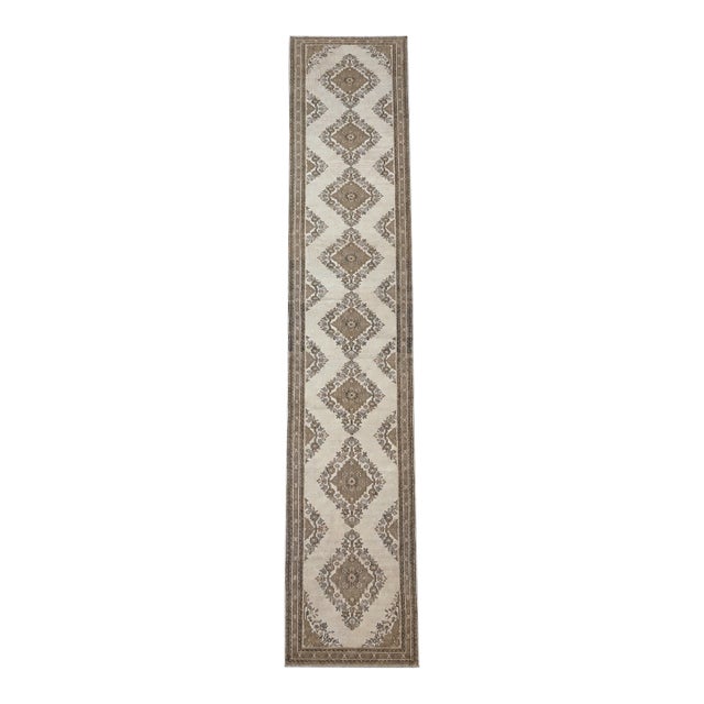 Vintage Hereke Runner | Floral Medallions | 3x15 For Sale
