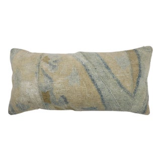 Zabihi Collection Chinese Light Blue Small Bolster Rug Pillow For Sale